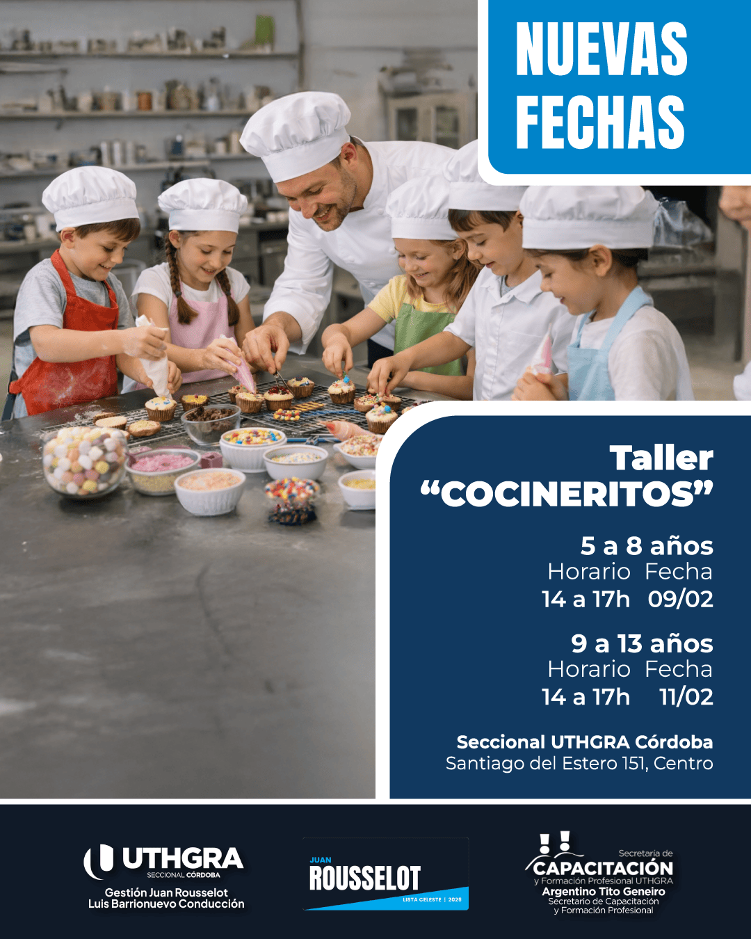 Última Jornada del Taller de Cocineritos en UTHGRA Córdoba